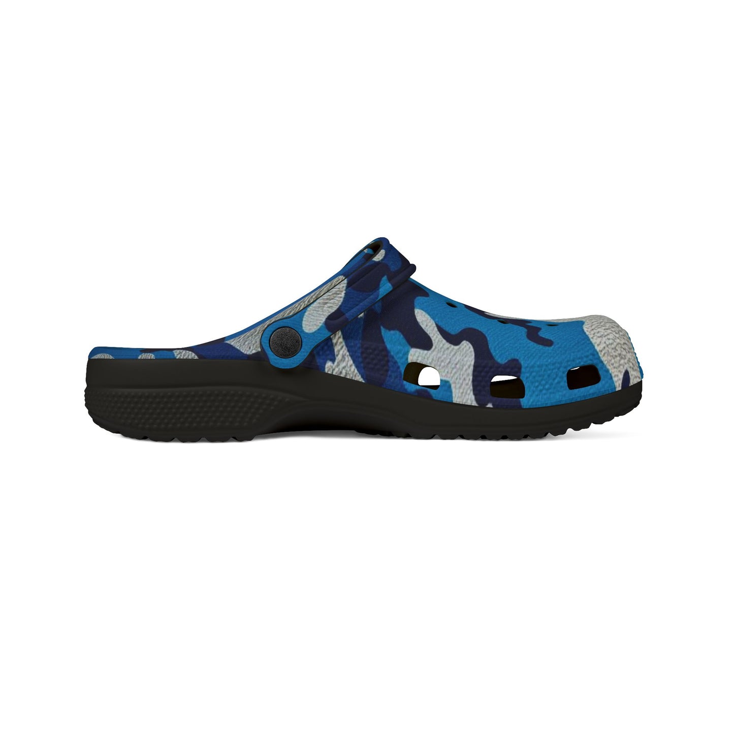 Stylish EVA Foam Shoes in Camo Design - Comfortable Slip-On Footwear, Unisex Garden Shoes - Blue Camo