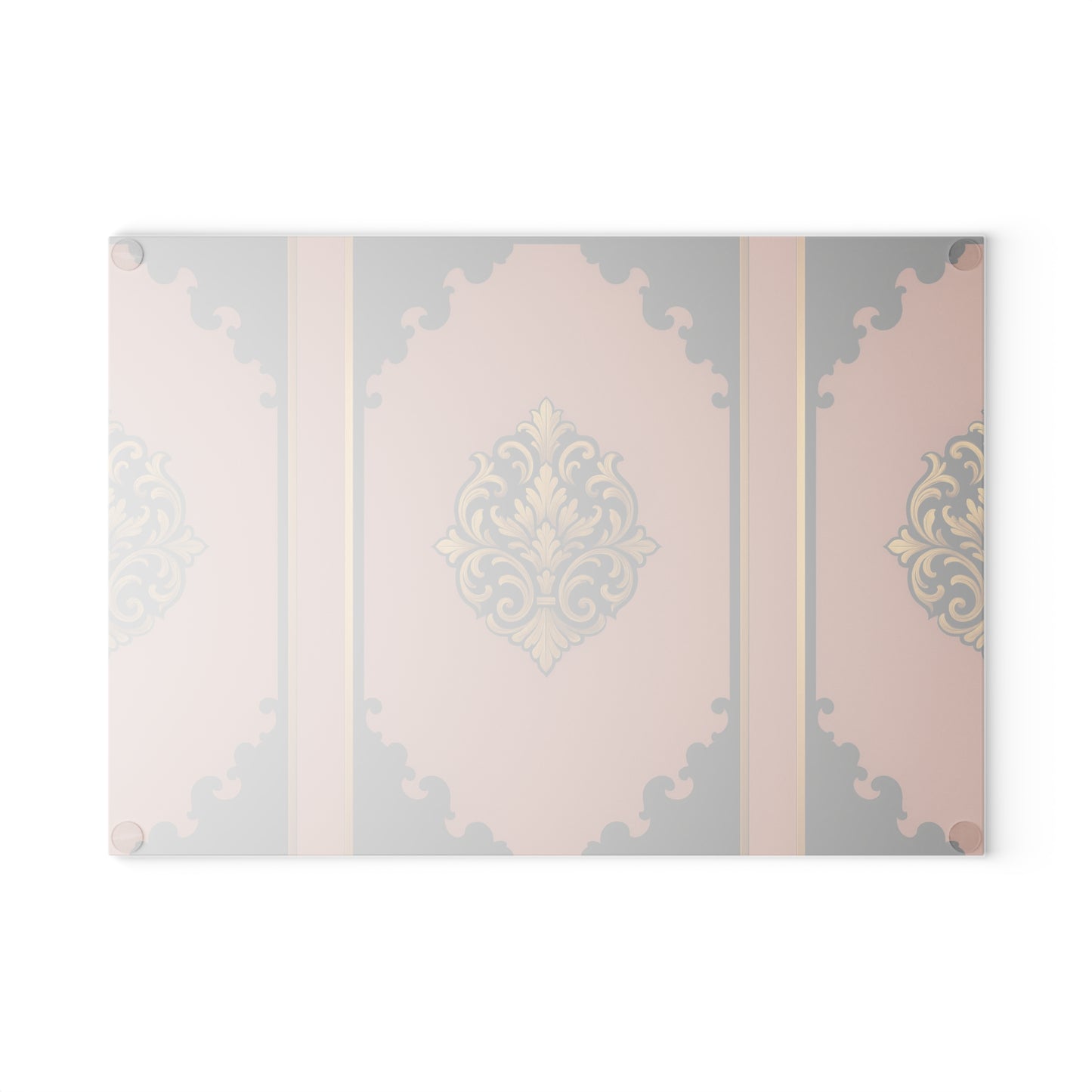 Mauve & Black-Gold Baroque Elegant Glass Cutting Board with Ornate Design, Kitchen Decor, Gift for Home Chef, Wedding Registry, Housewarming Gift