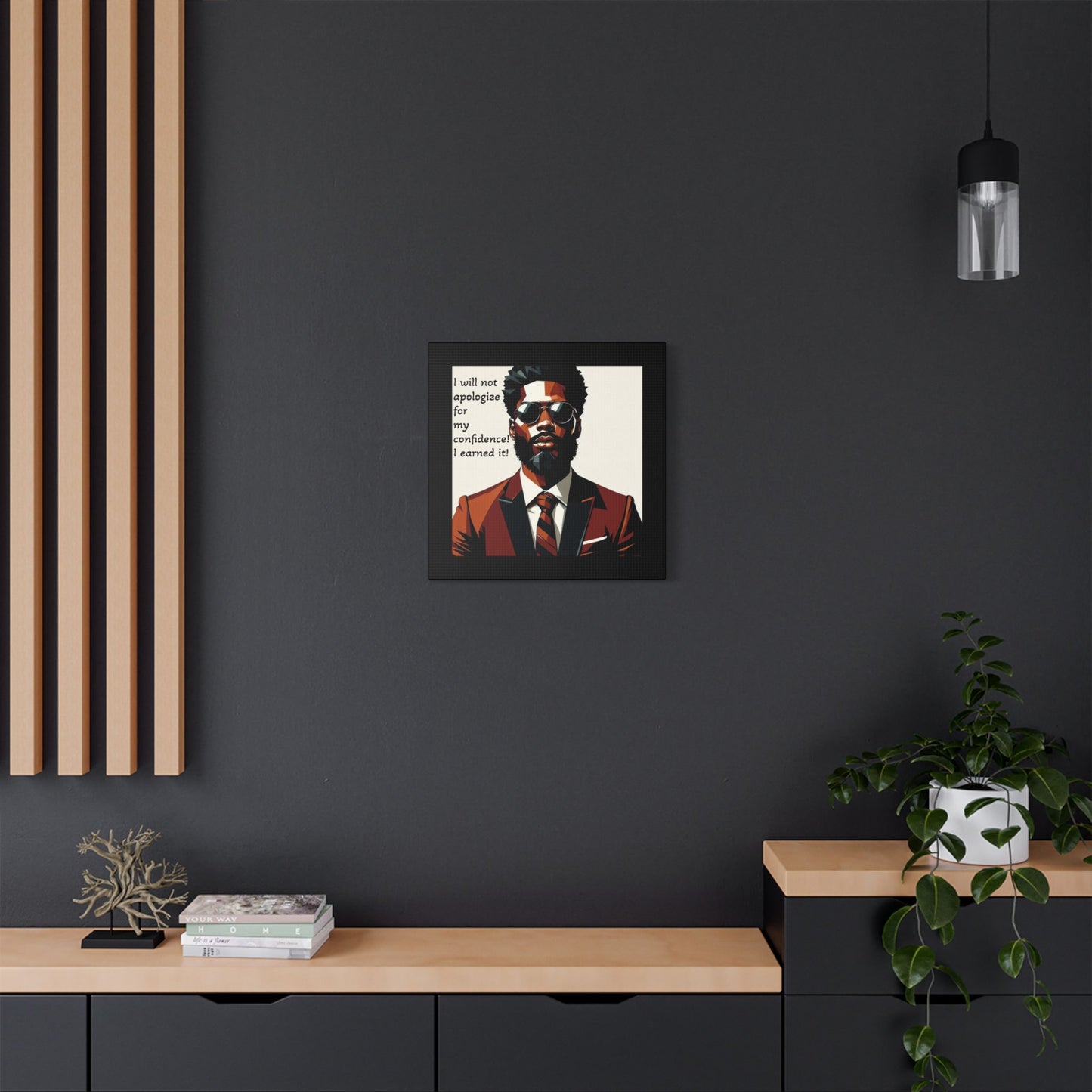 Afro Art Print Canvas, Wall Decor, Satin Stretched Canvas, African American Art, Office Decor, Home Decor - Confident Man In Suit