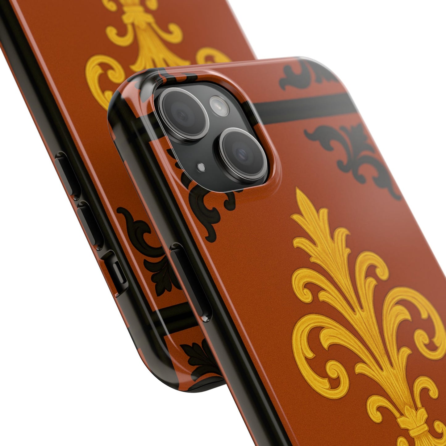 Dusk Terracotta Baroque Tough Phone Case — Vintage Baroque Design, Protective iPhone Cover