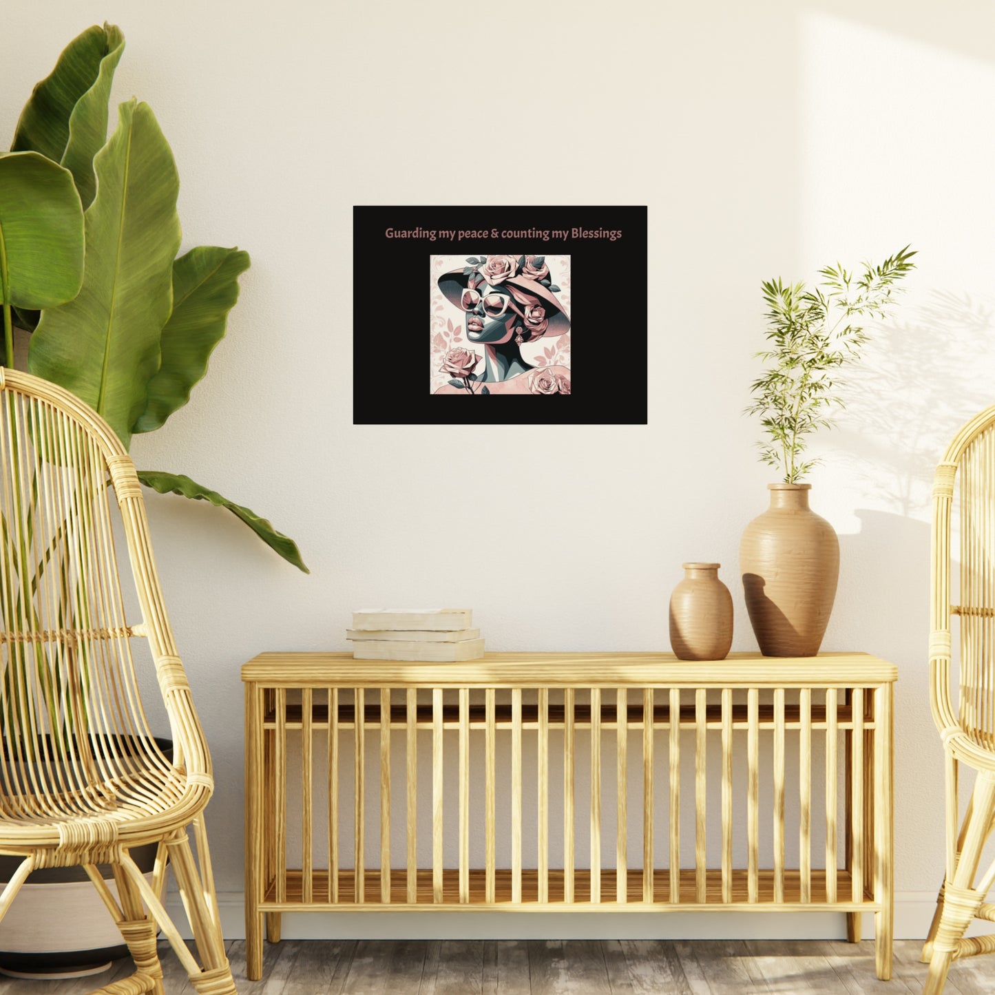 Chic Foam Board Wall Art featuring 'Guarding my peace & counting my Blessings' - Inspirational Home Decor, Gift for Her, Gallery Wall Art