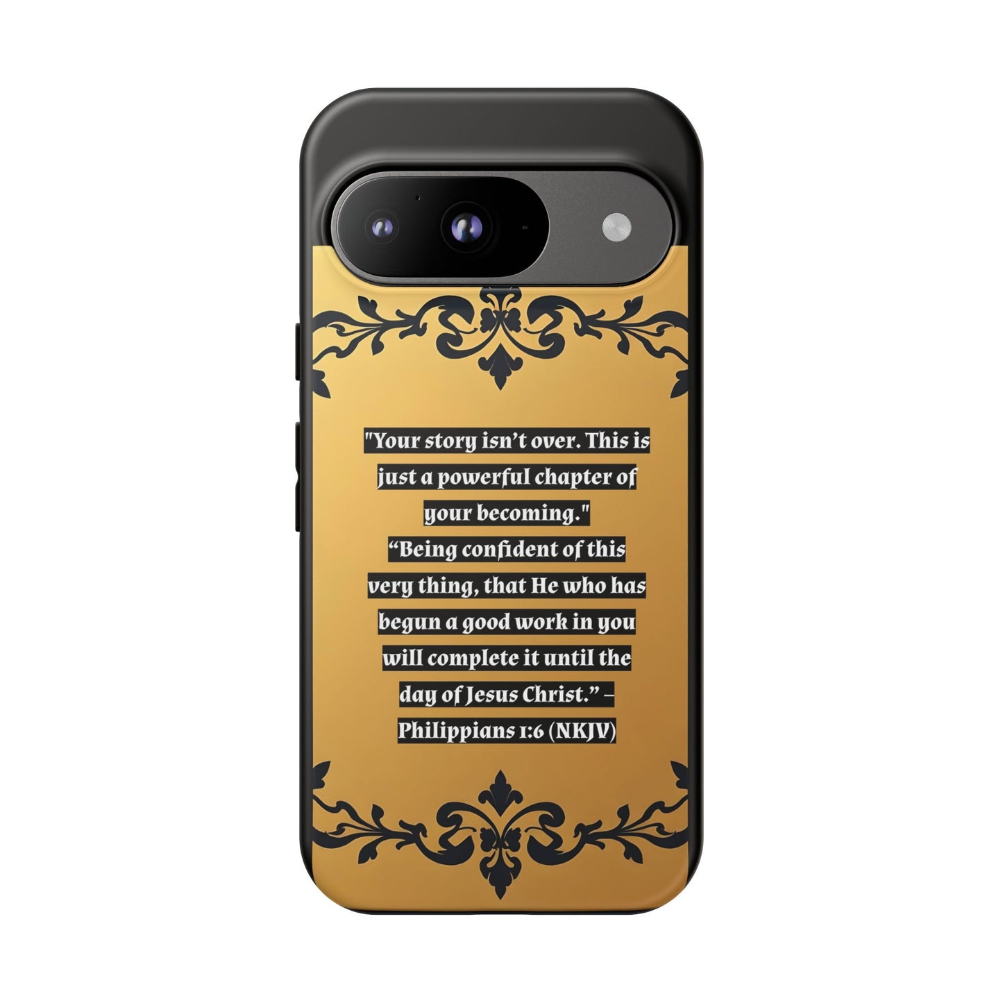 Elegant Floral Motif Phone Case - Tough Cases with Vintage Design - "Your story isn't over"