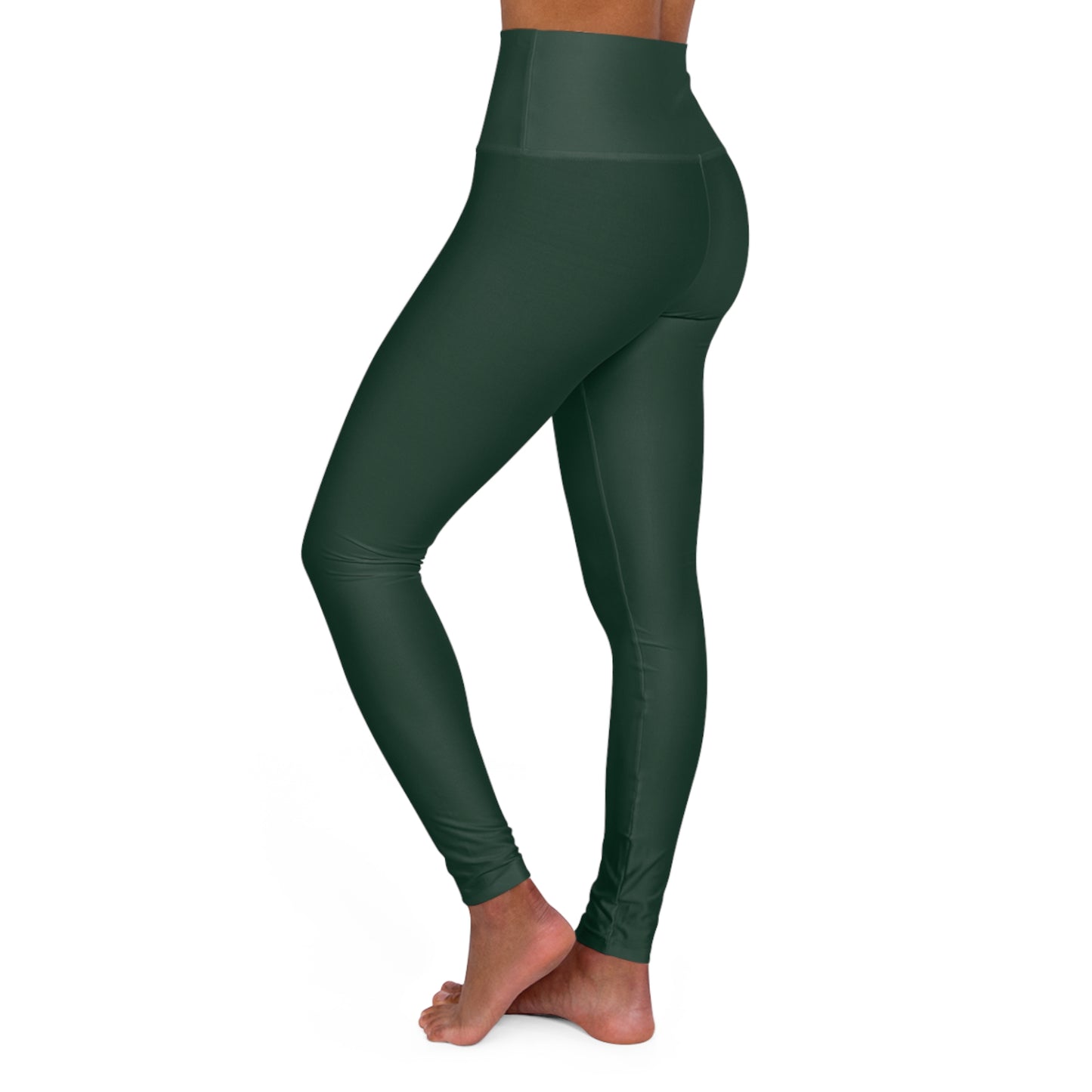 High Waisted Midnight Green Yoga Leggings, Comfortable Fitness Apparel, Athleisure Wear, Workout Clothing, Exercise Leggings