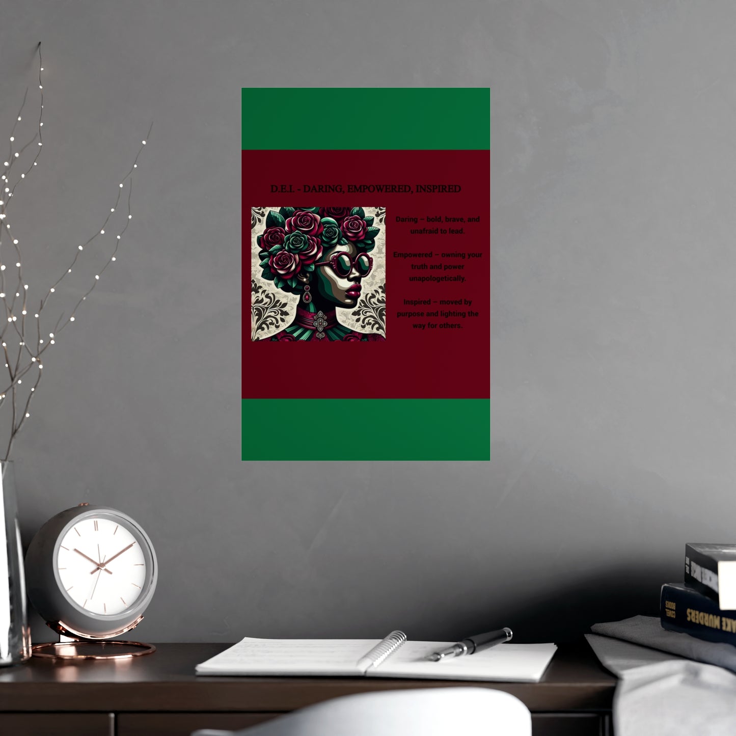 Empowered Woman Matte Poster - Inspirational Art for Home Decor - Daring, Empowered, Inspired