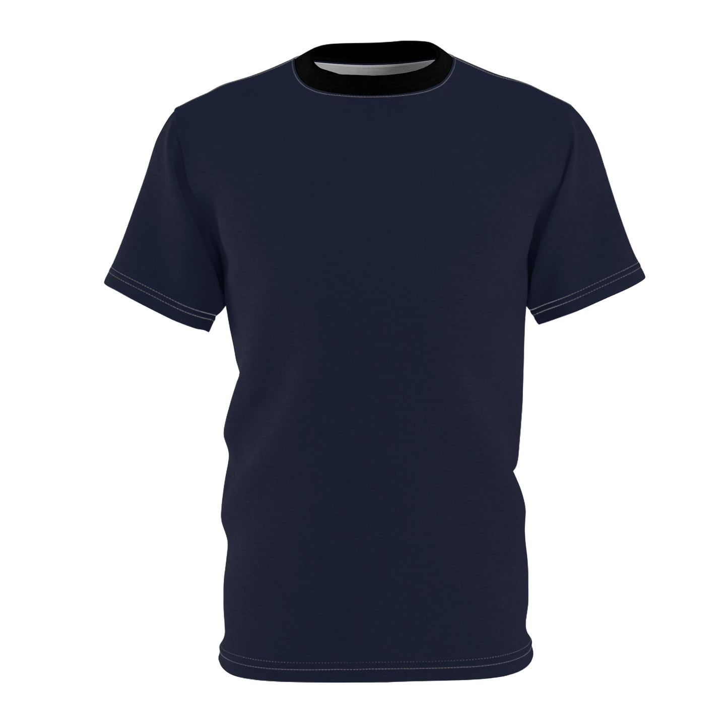 Lunar Midnight Stylish (Black Collar) Unisex AOP Cut & Sew Tee, Casual Wear, Graphic Shirt for Every Occasion, Perfect Gift, Holiday Apparel, Streetwear Fashion