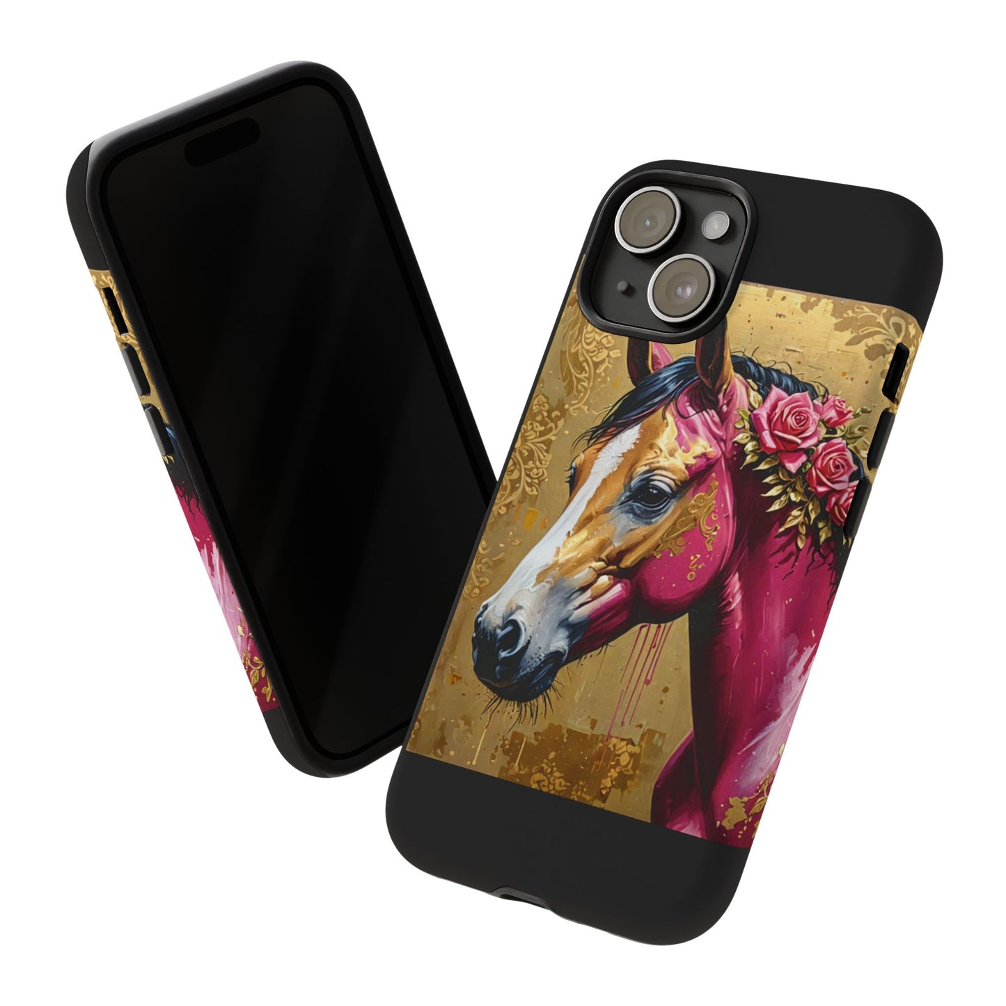 Phone Case - Elegant Horse Damask Design