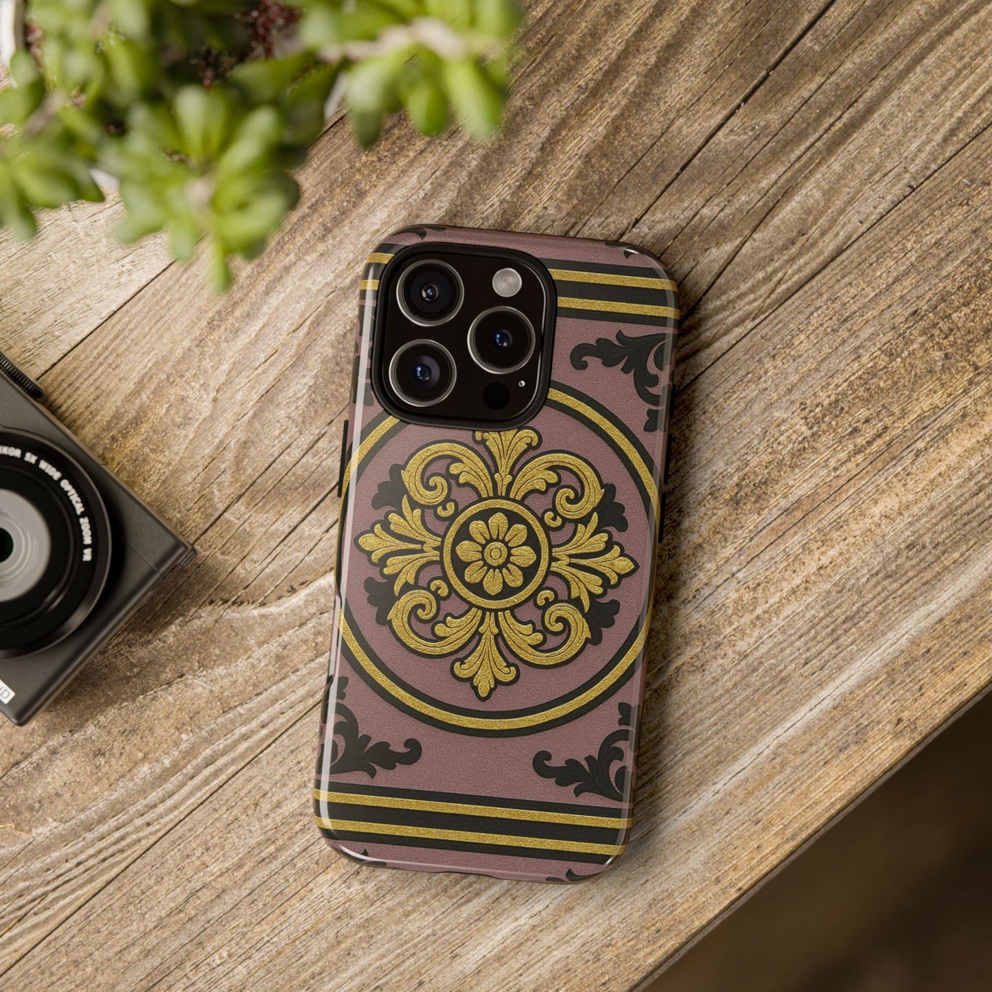 Gilded Mauve With Gold-Black Baroque Tough Cases
