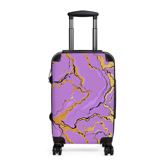 Stylish Suitcase - Travel Luggage, Trendy Carry-On, Vacation Bag, Gift for Travelers, Modern Travel Accessory - Lavender Marble