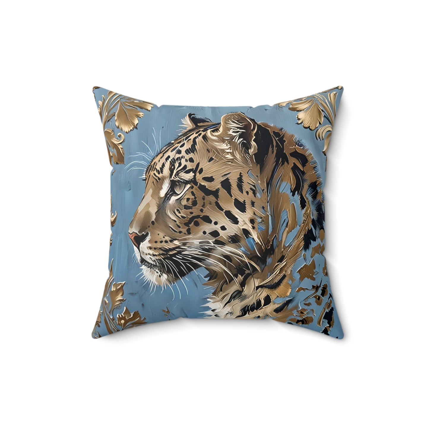 Elegant Leopard Faux Suede Pillow for Stylish Home Decor - Powder Blue
