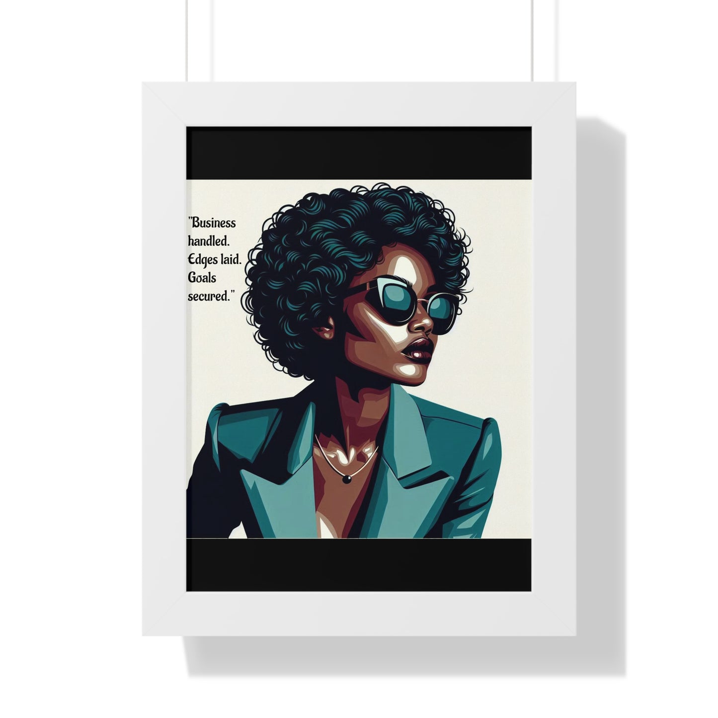 Stylish Framed Vertical Poster - Modern Art for Home Decor - "Business handled."