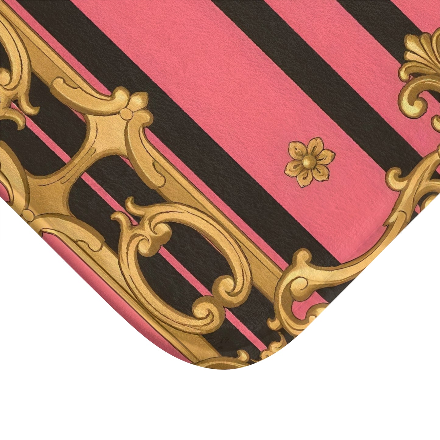 Elegant Pink and Gold Bath Mat, Luxurious Bathroom Décor, Stylish Home Accessory, Perfect for Gifting, Fashionable Décor Idea