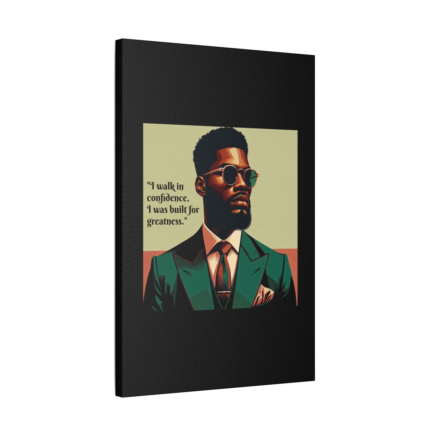 Afro Art Print Canvas, Wall Decor, Satin Stretched Canvas, African American Art, Office Decor, Home Decor - Built For Greatness