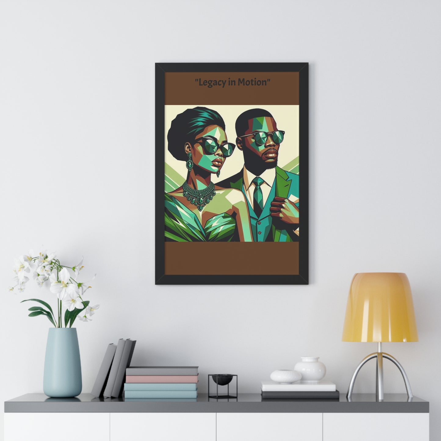 Stylish Framed Vertical Poster - Modern Art for Home Decor - "Legacy in Motion"