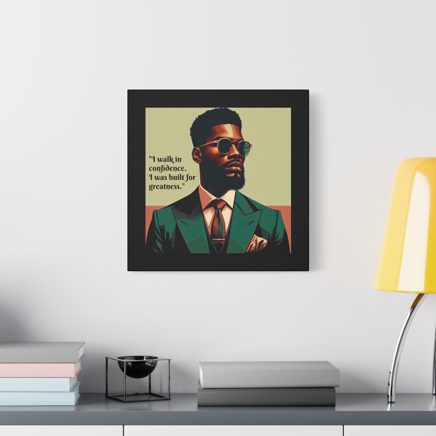 Afro Art Print Canvas, Wall Decor, Satin Stretched Canvas, African American Art, Office Decor, Home Decor - Built For Greatness