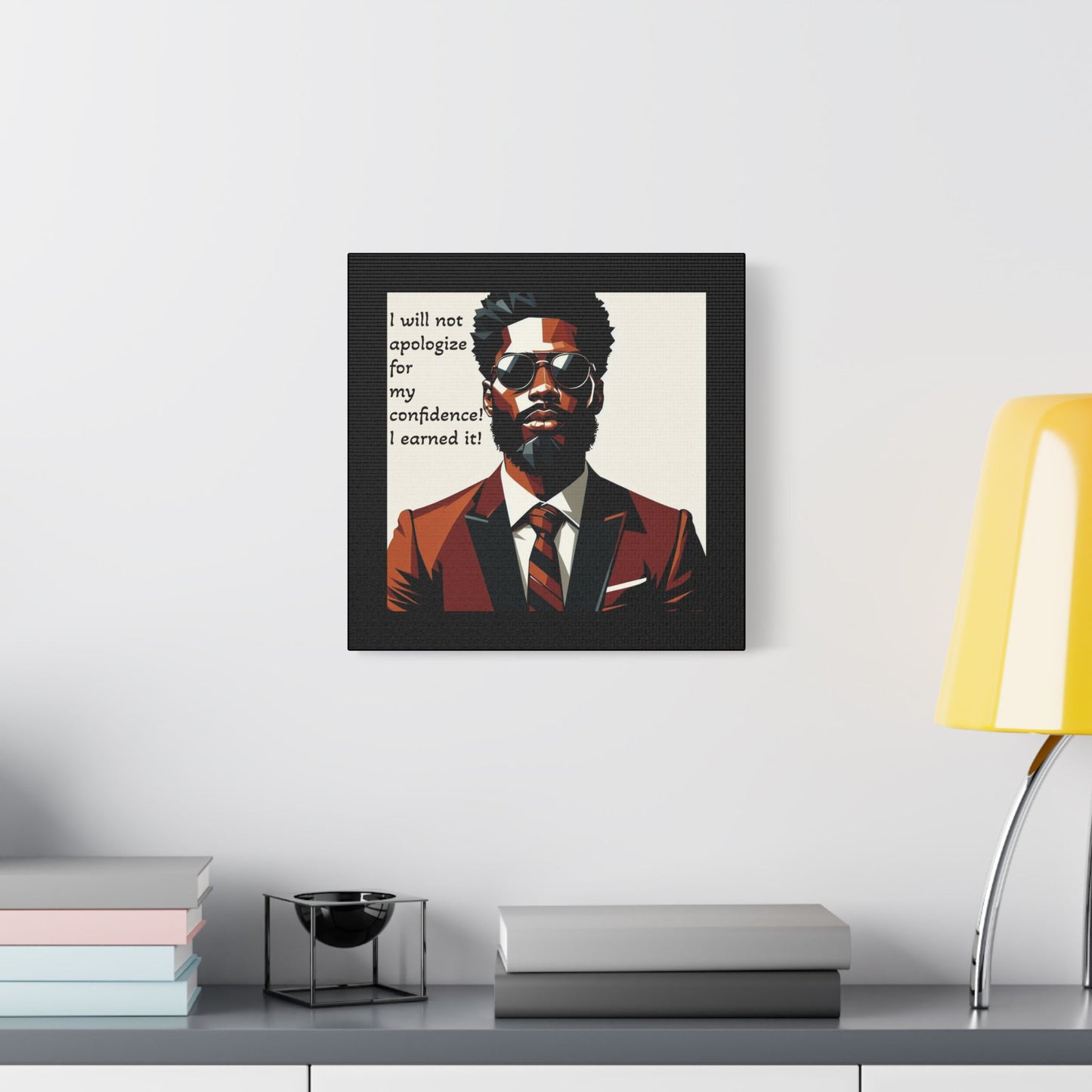 Afro Art Print Canvas, Wall Decor, Satin Stretched Canvas, African American Art, Office Decor, Home Decor - Confident Man In Suit