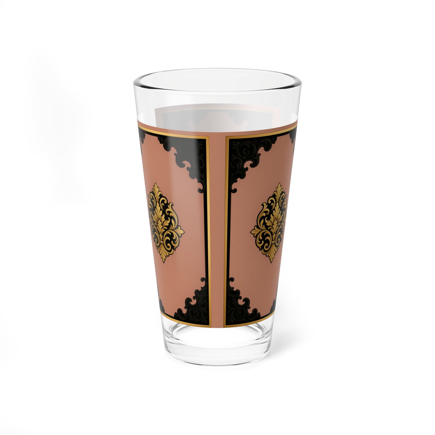 Mauve & Black-Gold Baroque Elegant Vintage Mixing Glass | 16oz | Home Barware, Gift for Cocktail Lovers, Wedding Gift