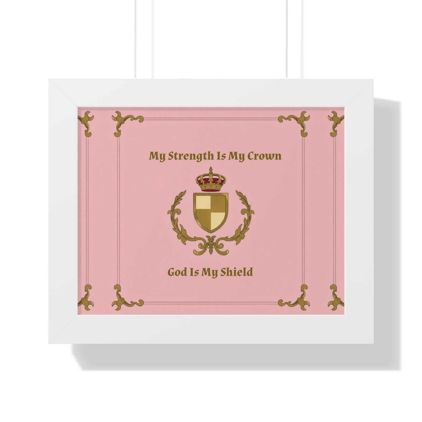 Crest & Crown Spiritual Quote Empowering Framed Poster, Inspirational Wall Art, Crown Design, Home Decor, Motivational Gift, Bible Verse Decoration