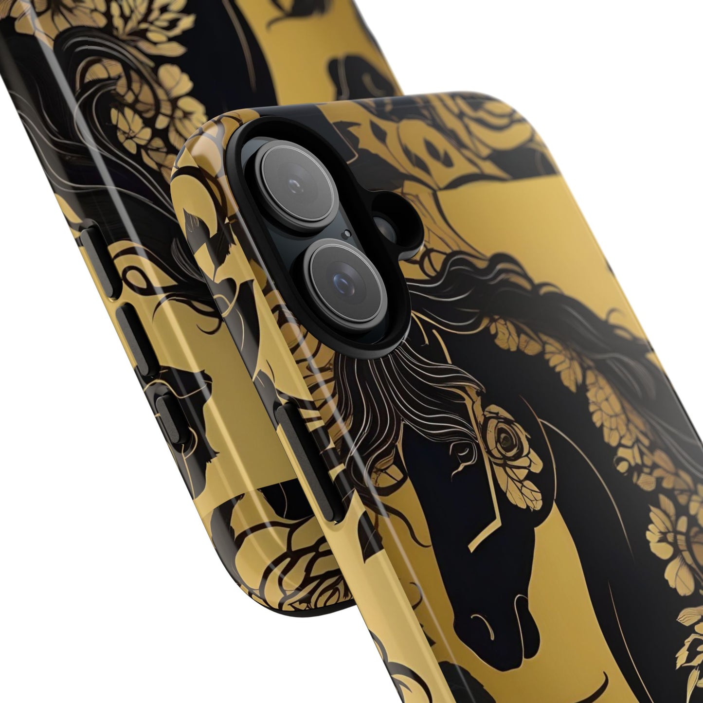 Phone Case - Elegant Horse & Roses Design