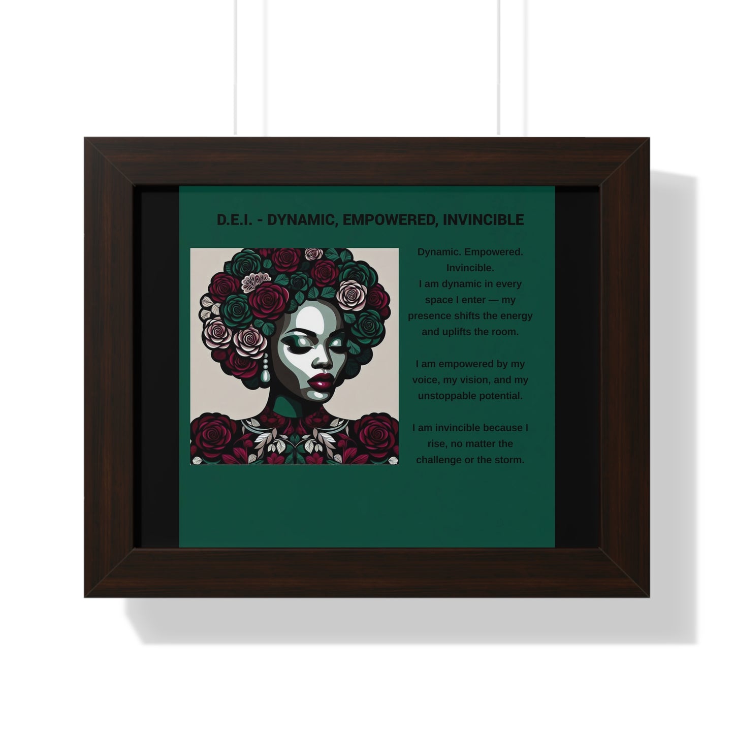 Empowered Woman Framed Poster - Dynamic, Empowered, Invincible Decor for Inspiration