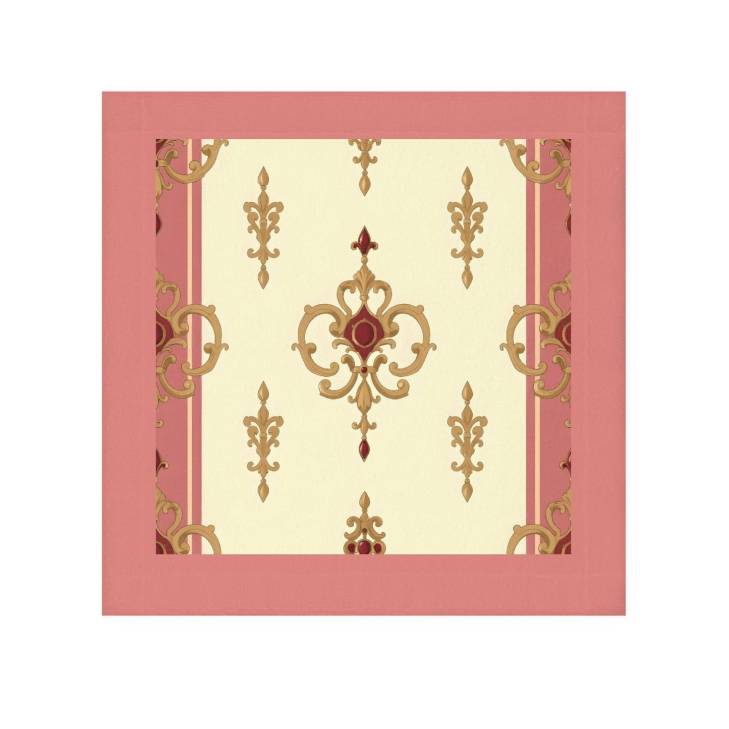 Elegant Vintage Face Towel – Luxurious Gold Pattern for Home & Spa - Mauve & Gold Damask