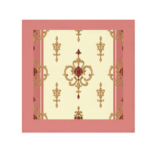Elegant Vintage Face Towel – Luxurious Gold Pattern for Home & Spa - Mauve & Gold Damask