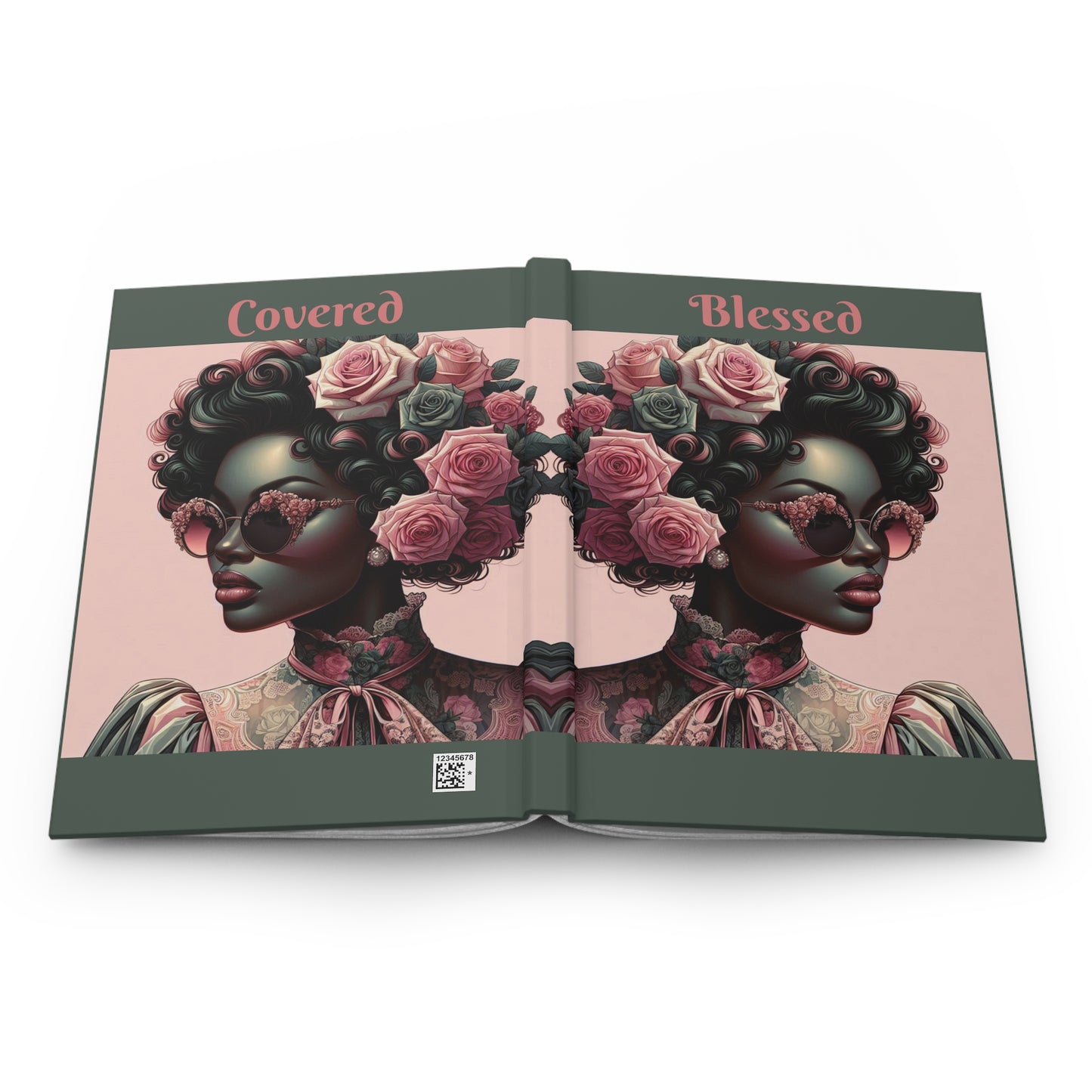 Lady Empowerment Journal - "Covered" & "Blessed" Hardened Journal, Inspirational Gift, Wellness Diary, Self-Care Notebook