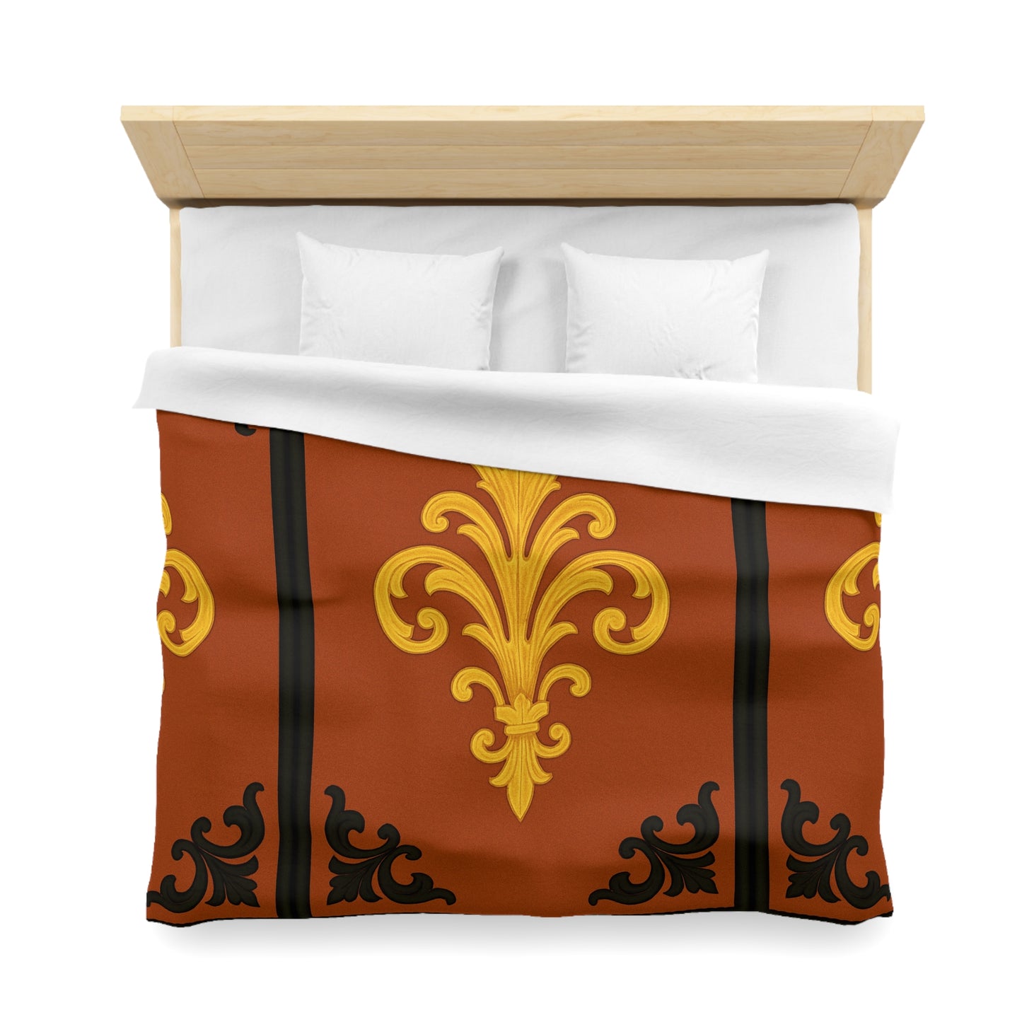 Dusk Terracotta Baroque Duvet Cover — Dusk Terracotta & Gold Tile Pattern