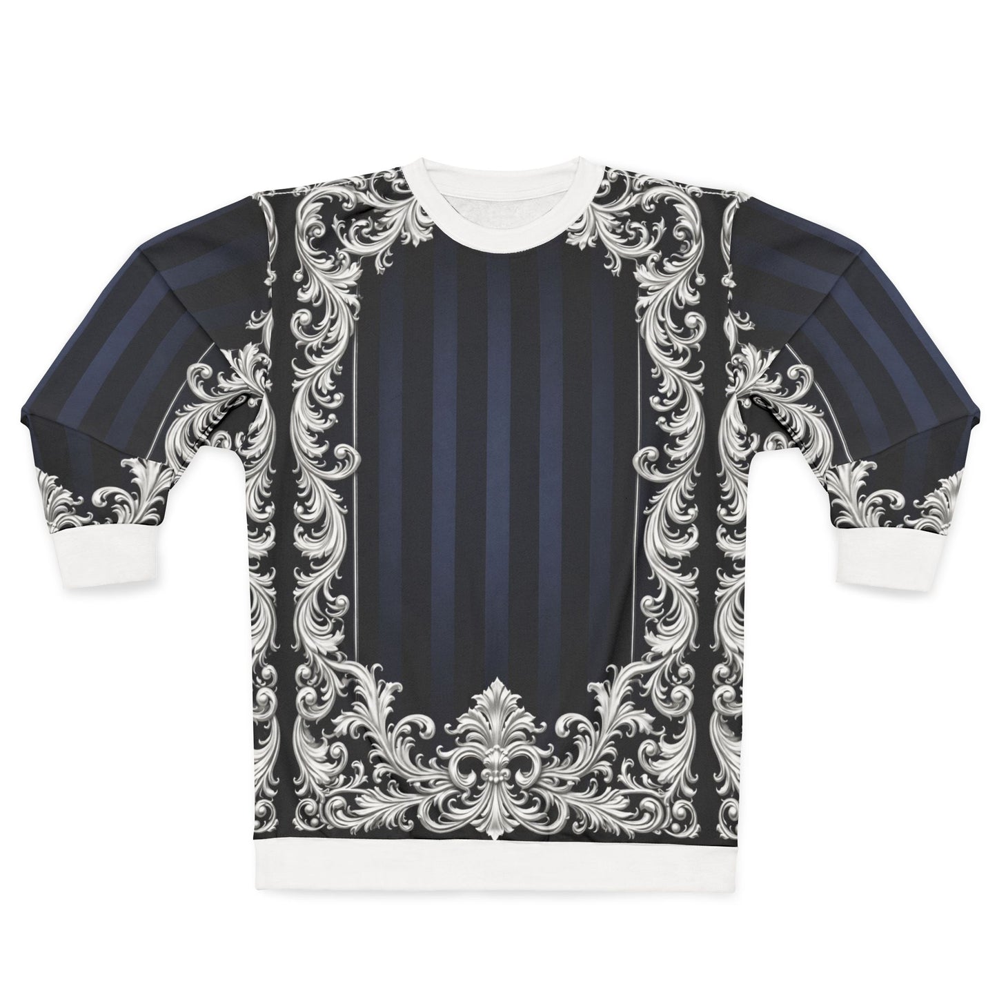 Navy Stripes & Baroque Sweatshirt
