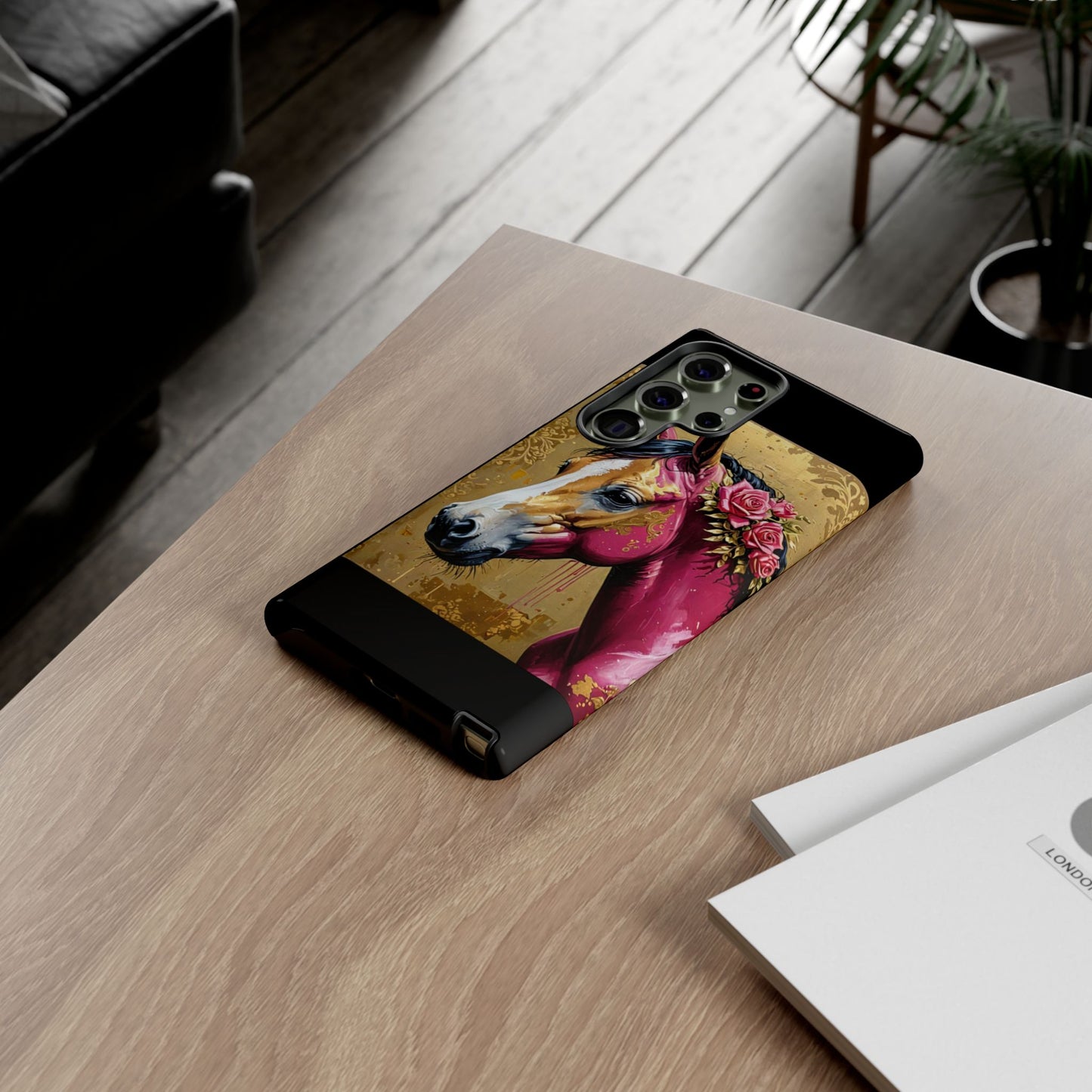 Phone Case - Elegant Horse Damask Design