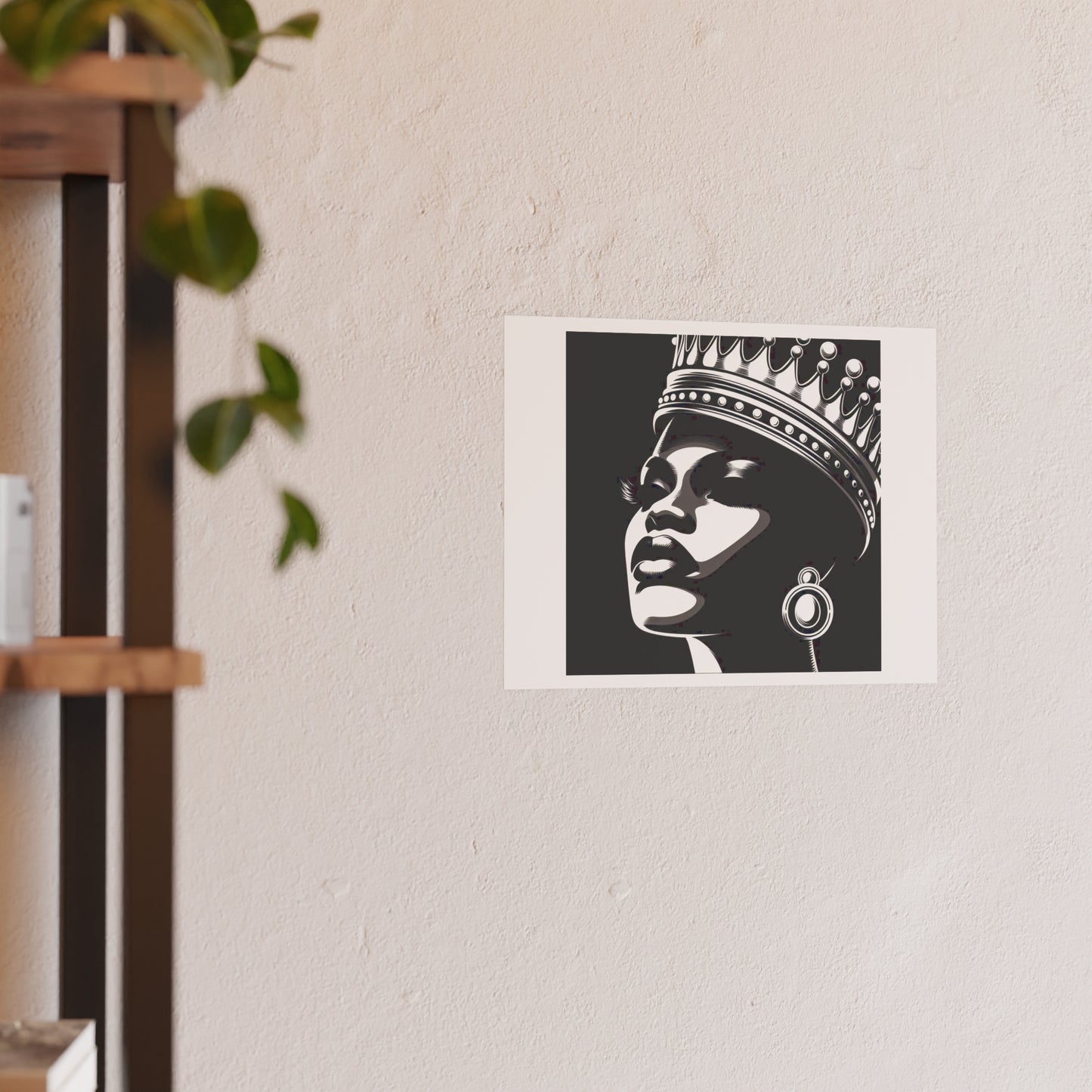 Elegant Crowned Queen Poster - Black & White Art Print, Wall Decor, Home Aesthetic, Gift Idea, Birthday, Celebrations