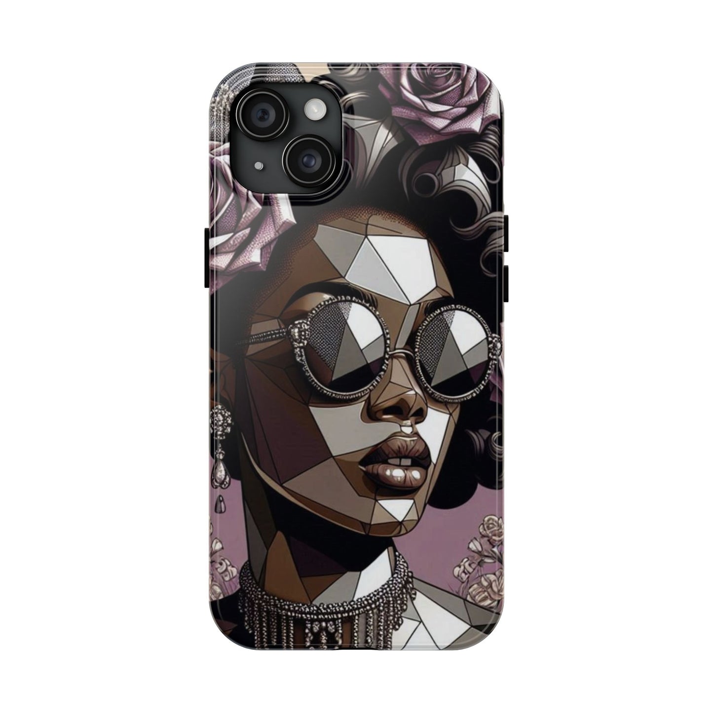 Chic Geometric Phone Case, Stylish Tough Case for Women, Unique Gift, Floral Design, Modern Accessories for Everyday Use - Lilac Baroque Lady