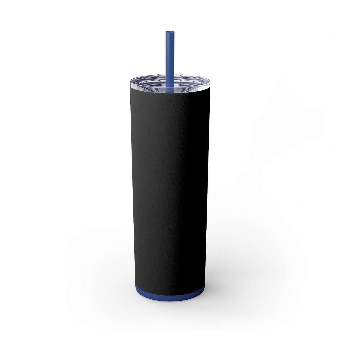 Stylish Black Skinny Tumbler with Straw, 20oz - Perfect for Coffee, Juice, and Smoothies, Ideal Gift for Any Occasion