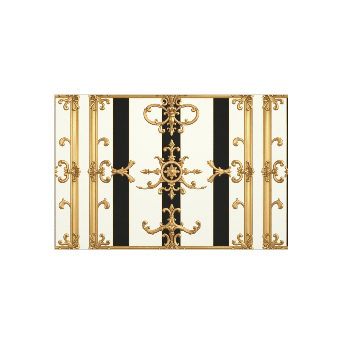 Elegant Foam Board Wall Art, Decorative Display, Home Decor, Office Decor, Visual Boards, Art Displays - Black & White Striped Gold Baroque