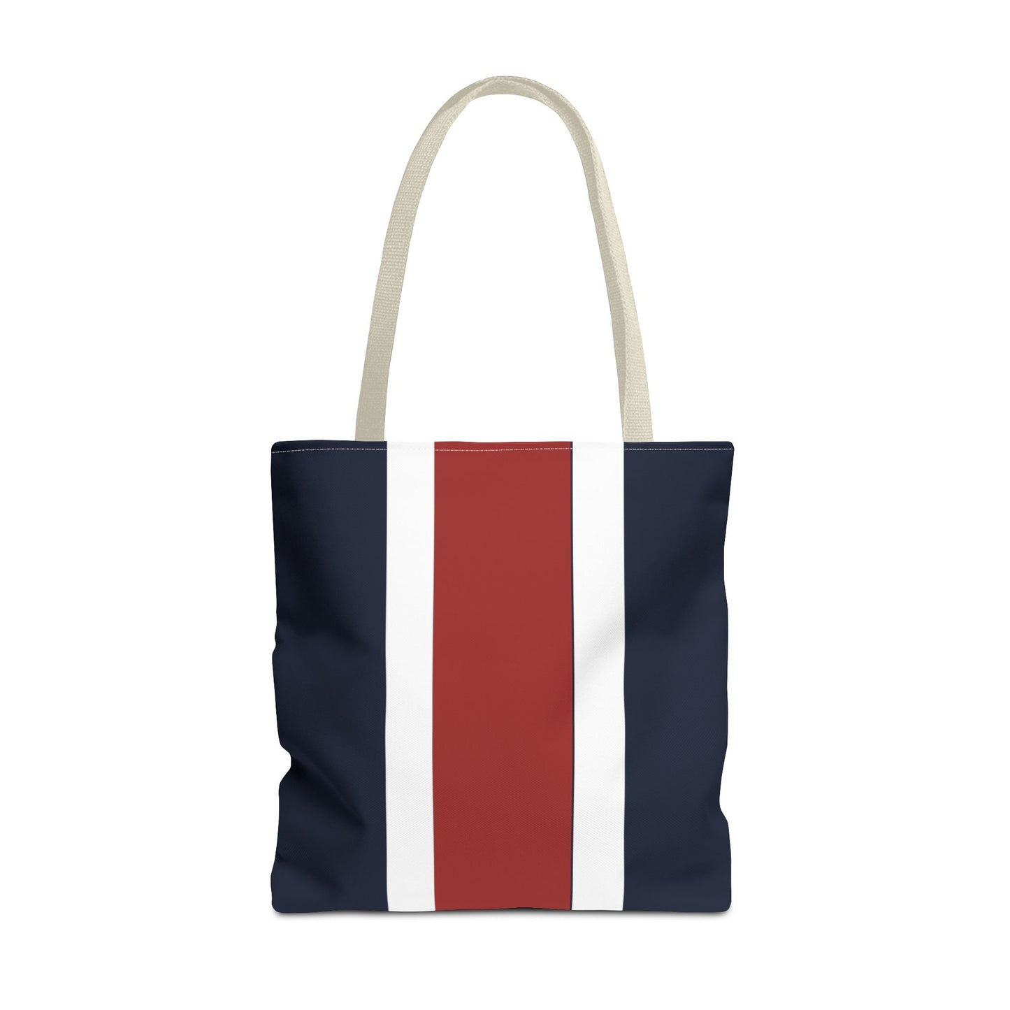 Lunar Midnight & Red-White Striped Tote Bag, Summer Beach Bag, Casual Shopping Tote, Patriotic Gift for Her, Travel Accessory