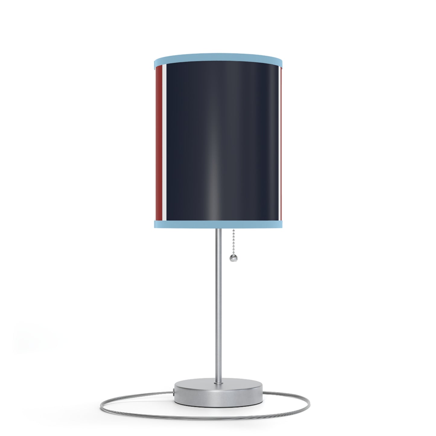 Lunar Midnight & Red-White Striped Stylish Table Lamp, Modern Home Decor, Bedroom Lighting, Unique Gift for Her, Desk Illumination