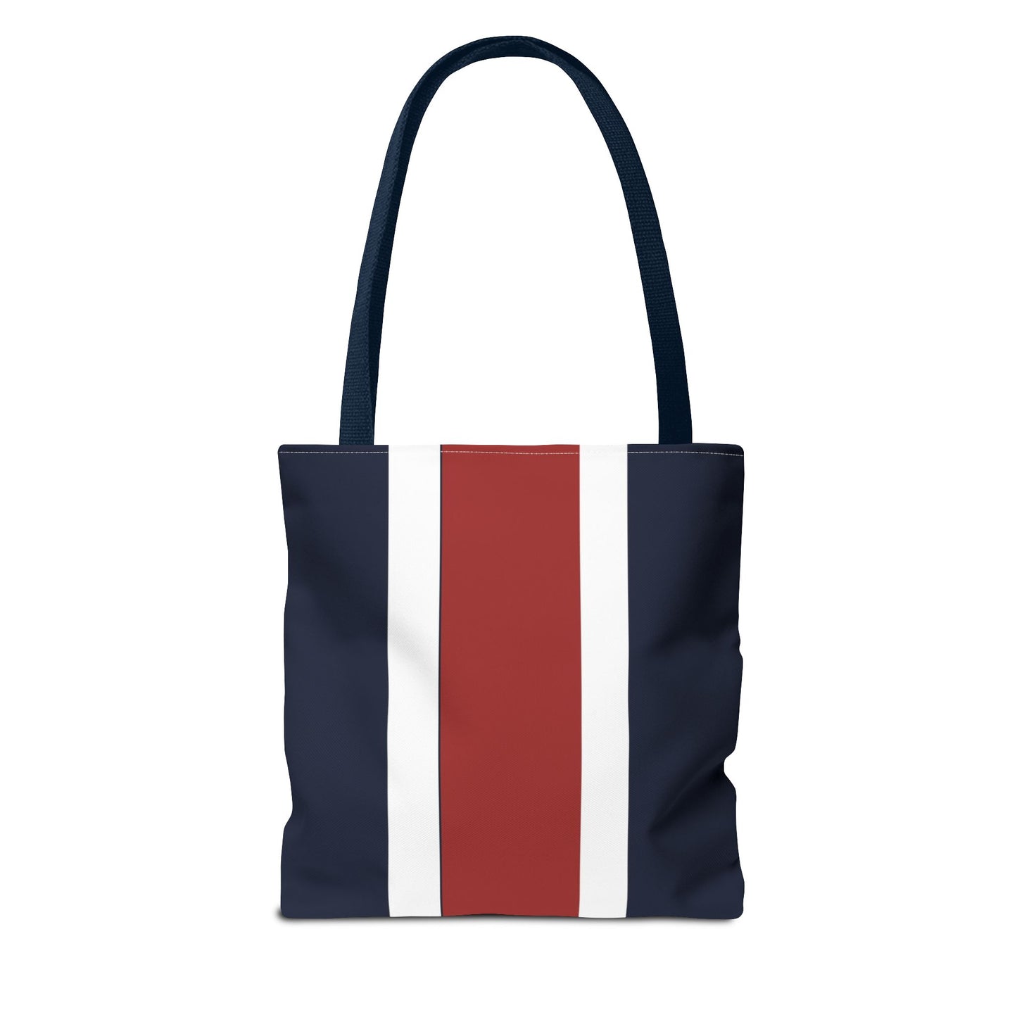 Lunar Midnight & Red-White Striped Tote Bag, Summer Beach Bag, Casual Shopping Tote, Patriotic Gift for Her, Travel Accessory