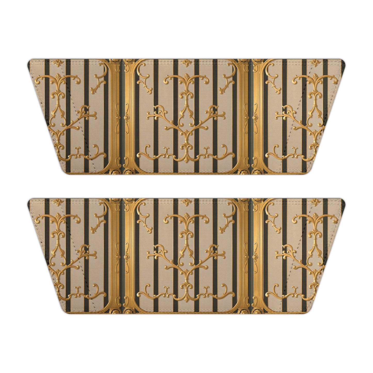 Stylish Women's Removable-Strap Sandals, Summer Footwear, Vacation Slides, Beach Essentials - Beige Striped Gold Rococo