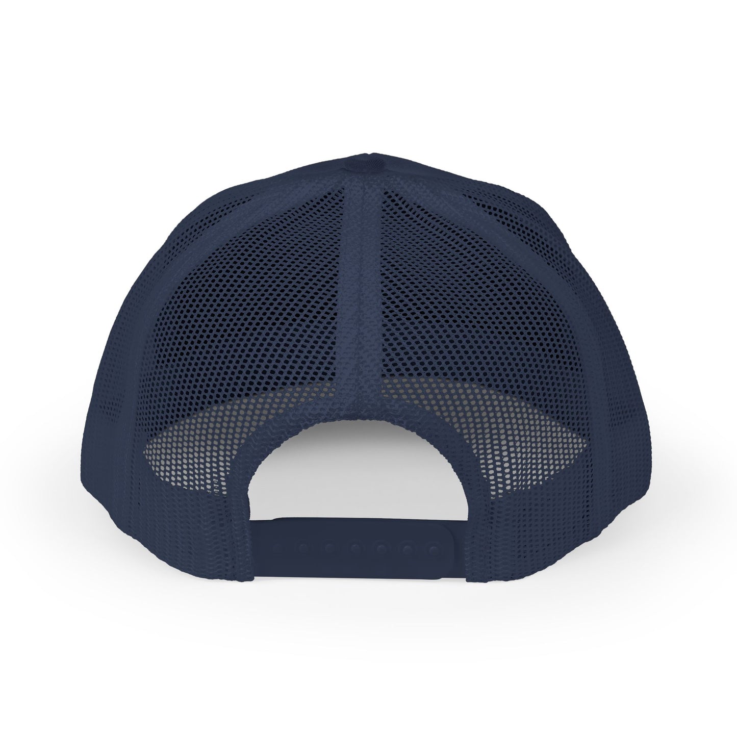 Vintage Navy Stripes & Baroque Trucker Cap — Retro 'VINTAGE' Embroidered Snapback