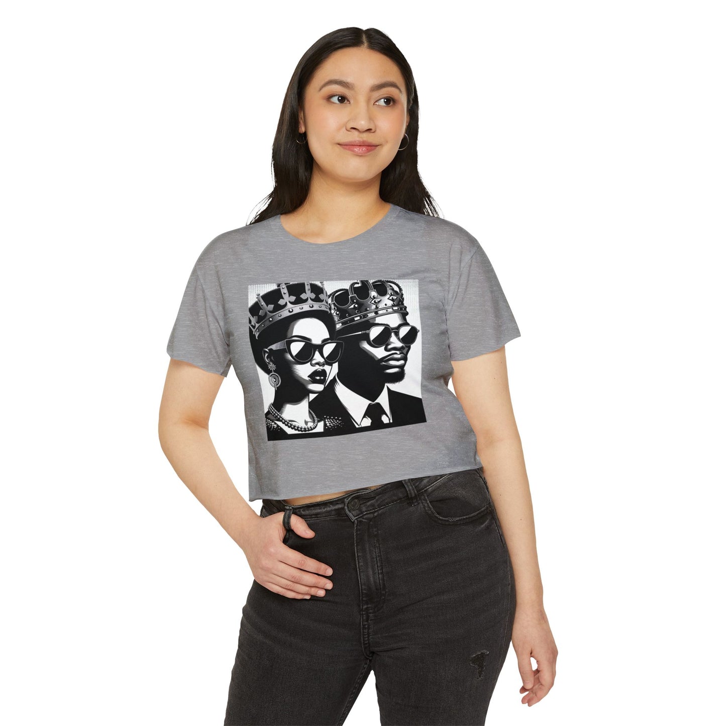 Crowned Kings Festival Crop Top | Stylish Women's Summer Tee, Music Festival Shirt, Streetwear, Boho Chic, Unique Graphic Top