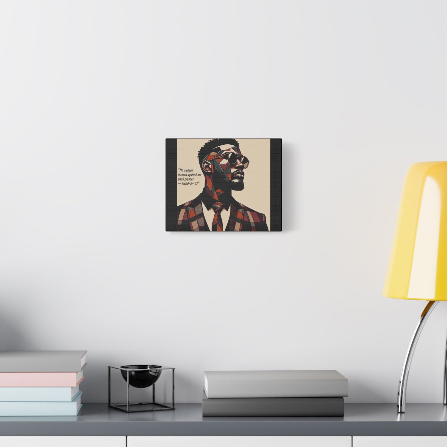 Afro Art Print Canvas, Wall Decor, Satin Stretched Canvas, African American Art, Office Decor, Home Decor - Isaiah 54:17