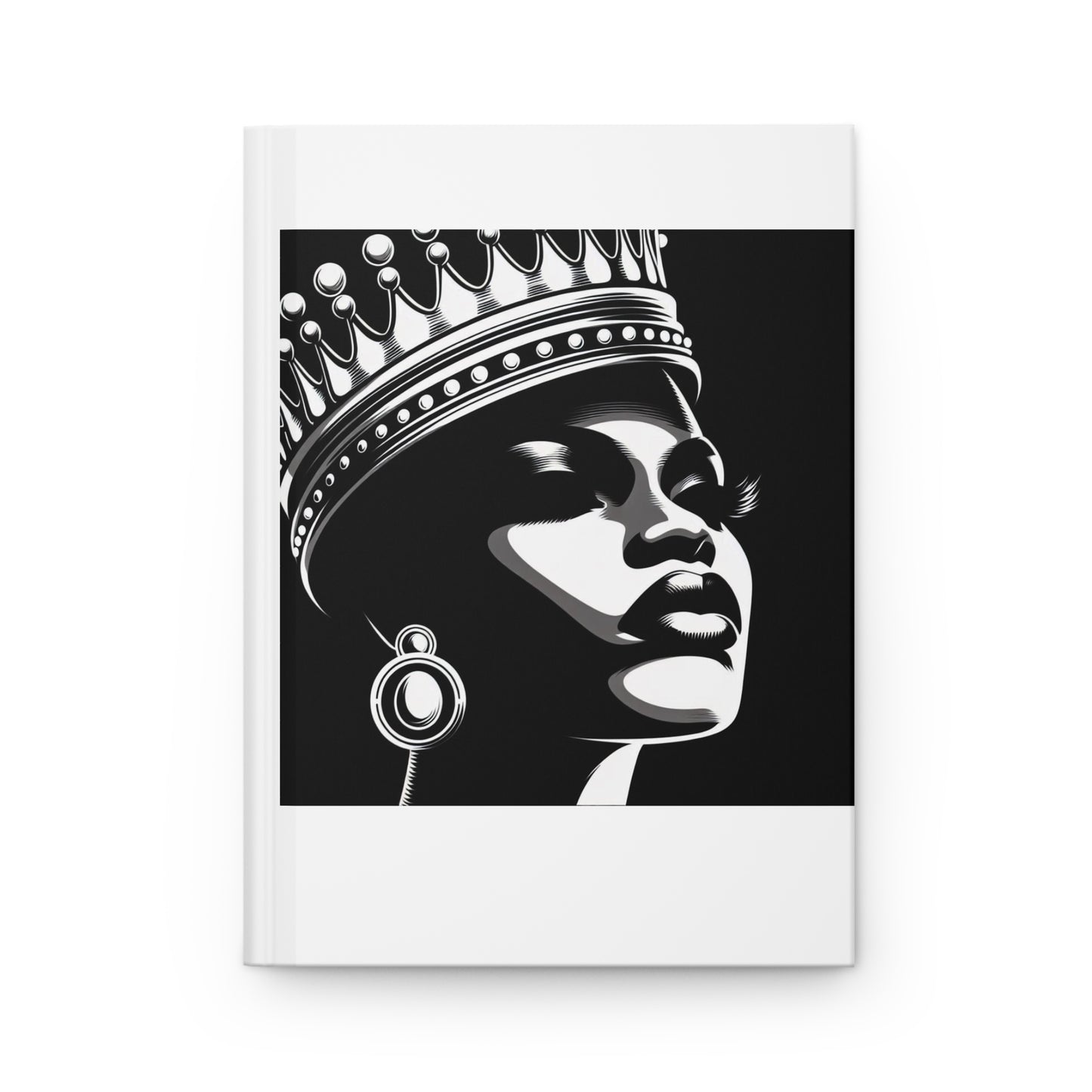 Elegant Crowned Queen Hardcover Journal - Empowerment, Black Woman Art, Gift for Her, Artistic Notebook, Daily Planner, Inspiration