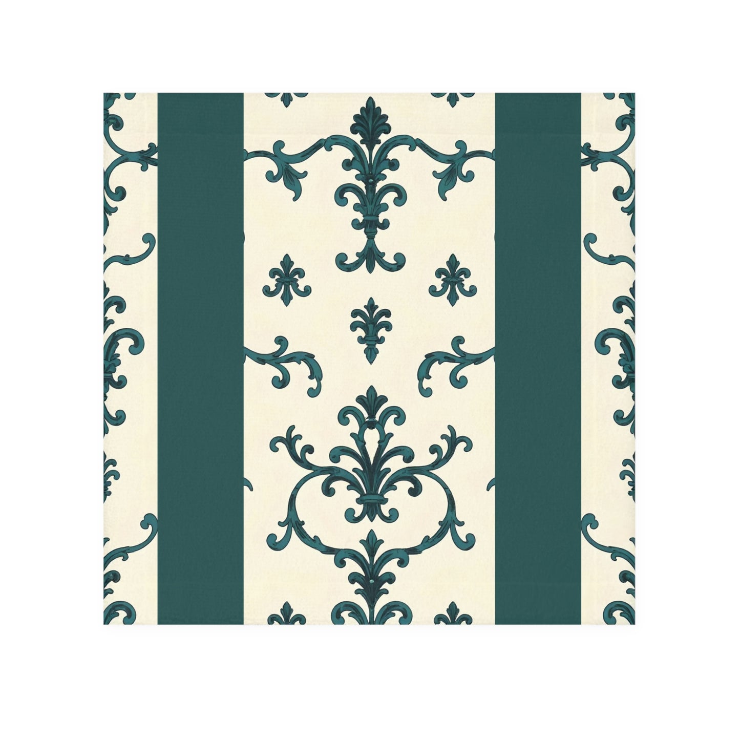 Face Towel - Teal Striped Rococo