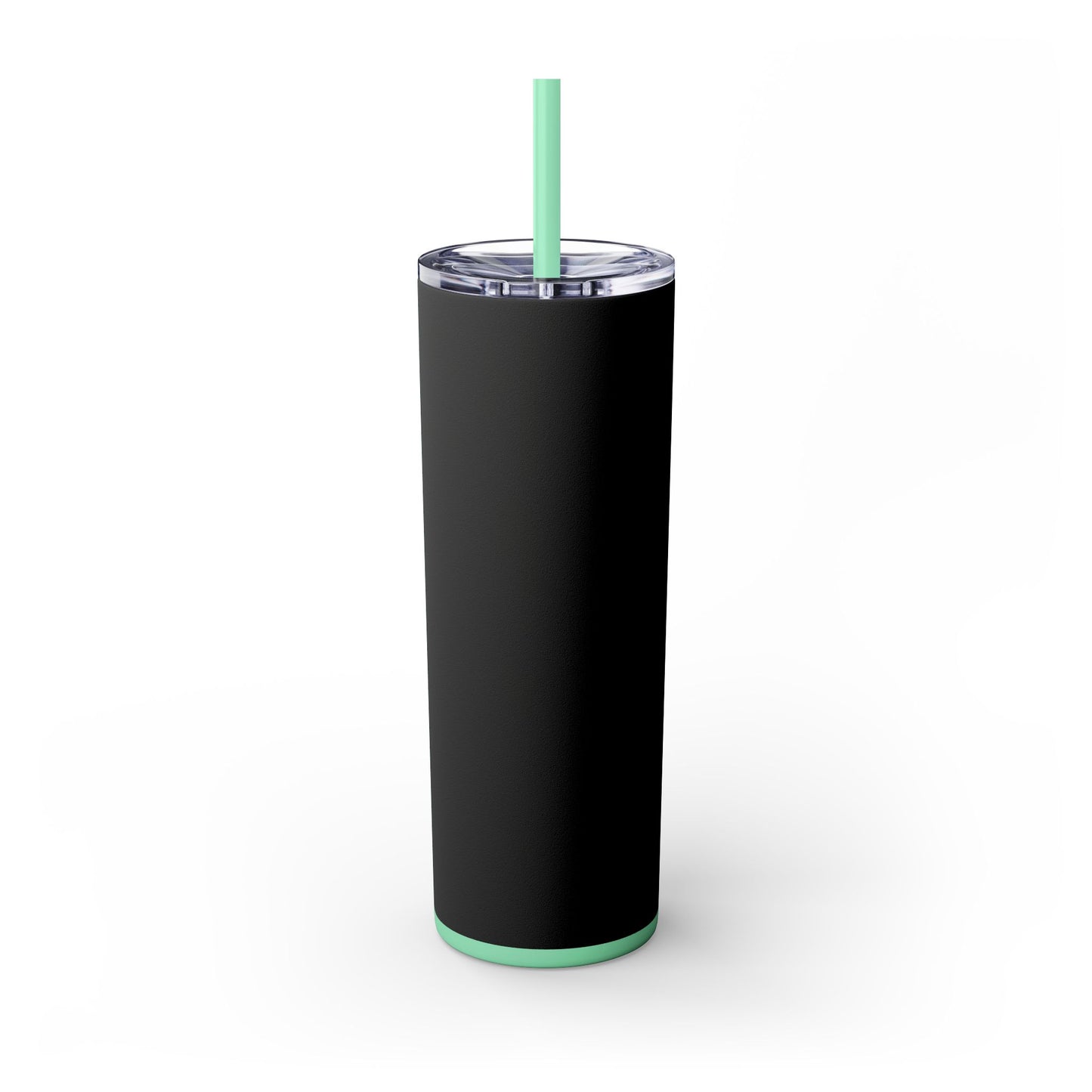 Stylish Black Skinny Tumbler with Straw, 20oz - Perfect for Coffee, Juice, and Smoothies, Ideal Gift for Any Occasion
