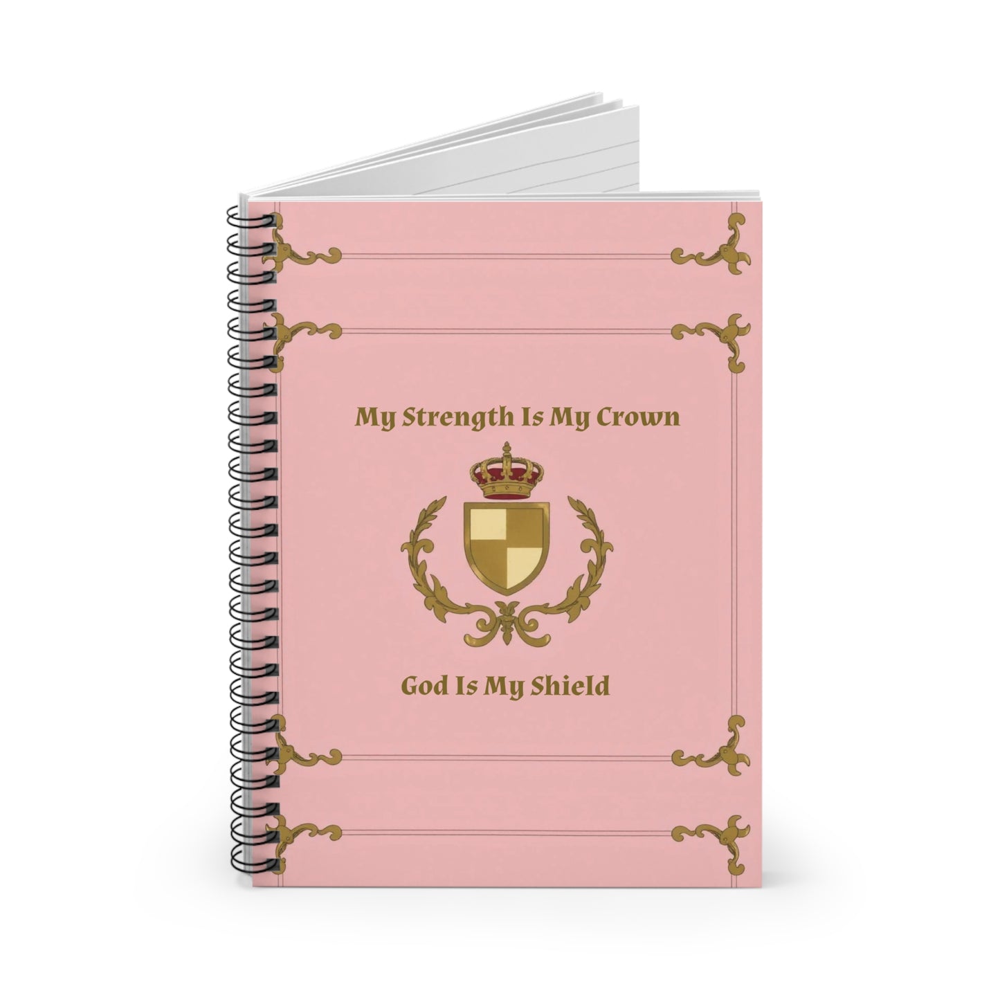 Crown & Crest Spiritual Quote Elegant Inspirational Spiral Notebook for Motivation and Affirmations, Perfect for Journaling, Gift for Her, College Supplies