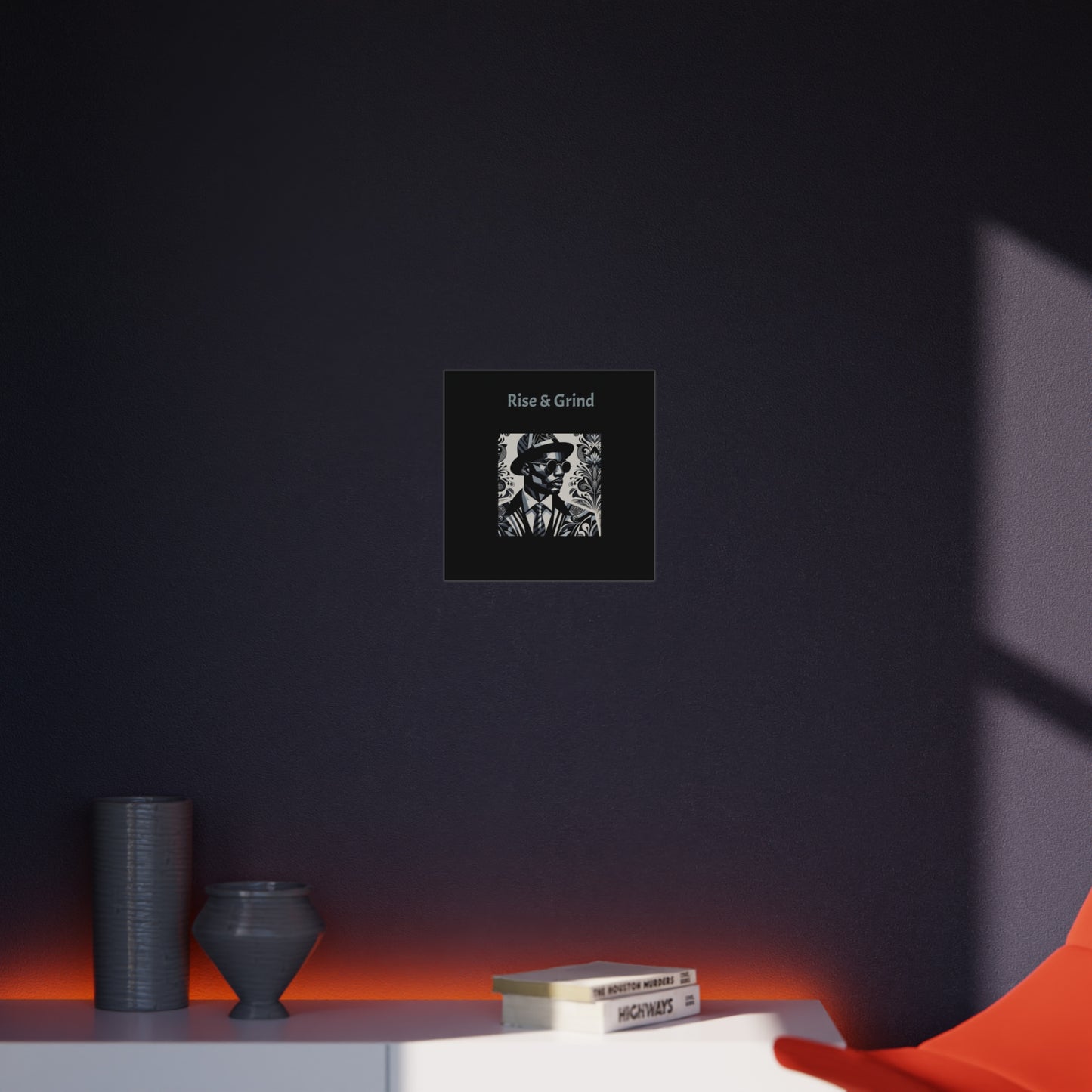 Stylish Wall Art Print, Motivational Home Decor, Office Inspiration, Gift for Entrepreneurs, Rise & Grind Artwork