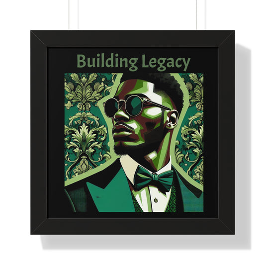 Stylish Framed Horizontal Poster, Wall Art Decor, Gift for Him, Modern Living Room Art, Masculine Artwork - Building Legacy