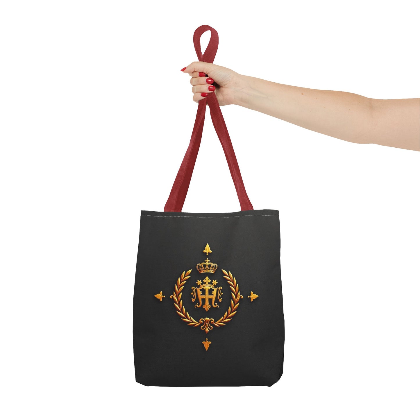 Luxurious Gold Emblem Tote Bag | Chic Shoulder Bag, Everyday Carryall, Great Gift for Her, Eco-Friendly Shopping Bag - Gold Crest