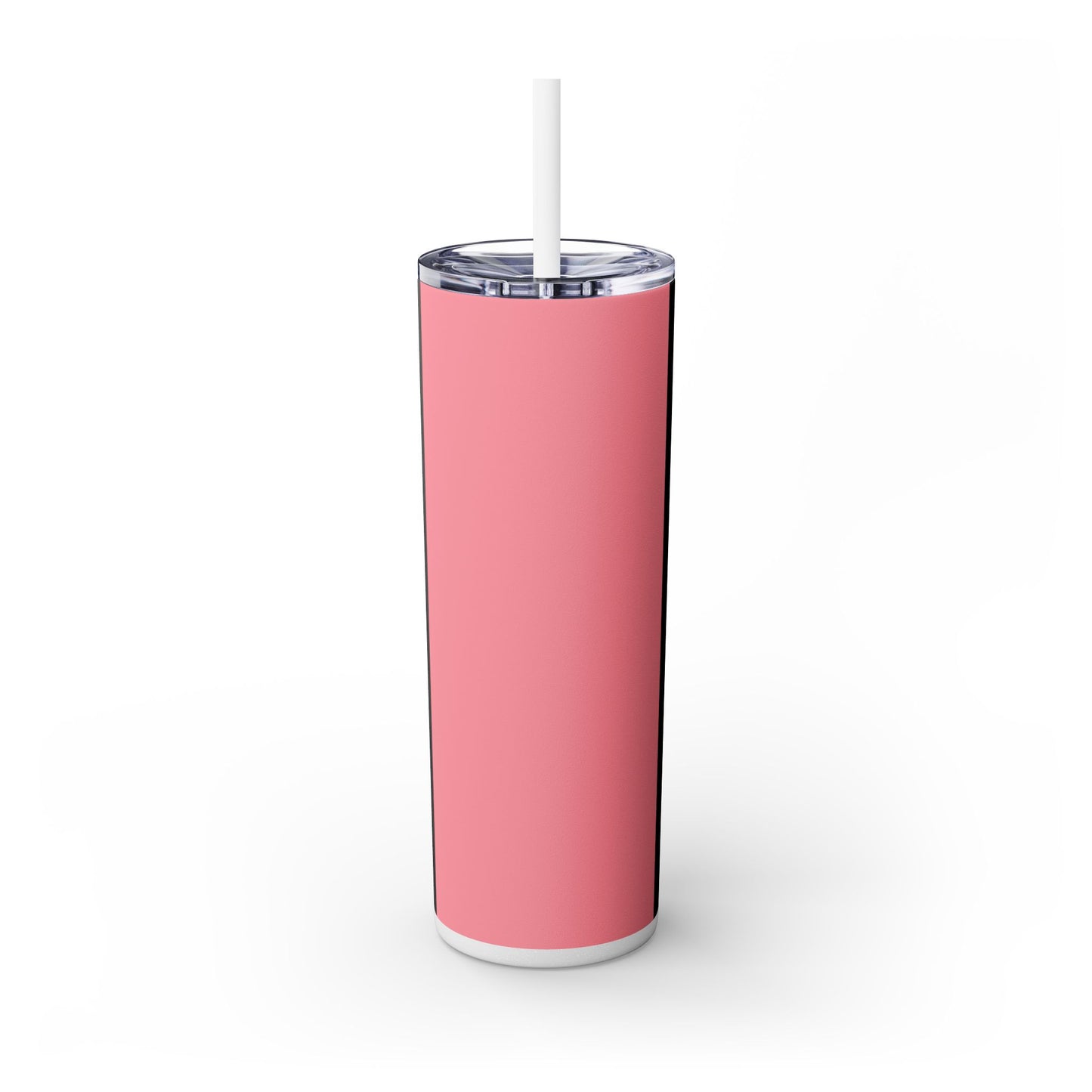 Elegant Royal Themed Skinny Tumbler, Chic Drinkware for Parties, Daily Hydration, Gifts for Her, Travel Mug, Reusable Straw - Pink Striped Gold Crest