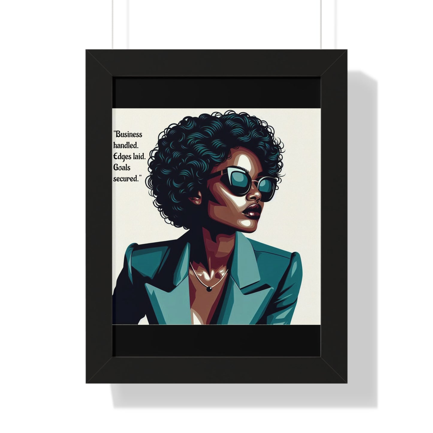 Stylish Framed Vertical Poster - Modern Art for Home Decor - "Business handled."