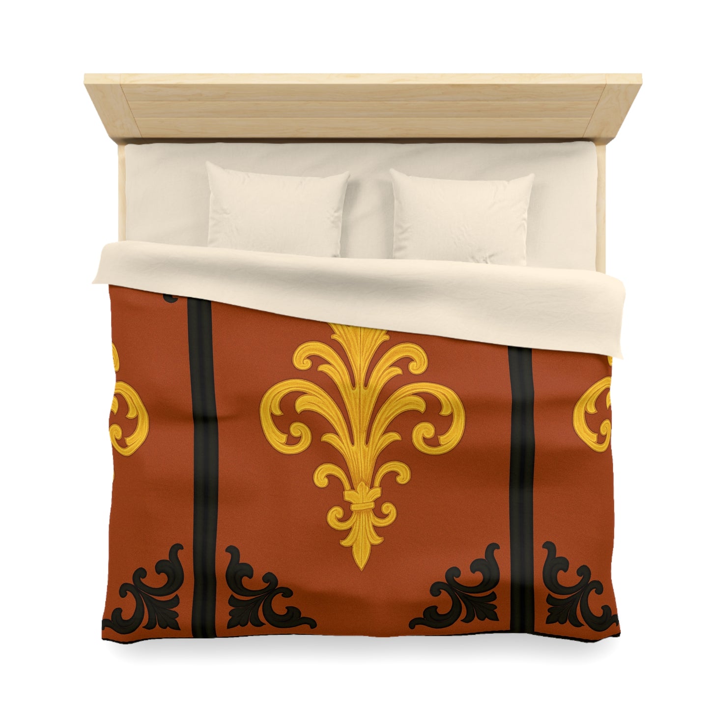 Dusk Terracotta Baroque Duvet Cover — Dusk Terracotta & Gold Tile Pattern